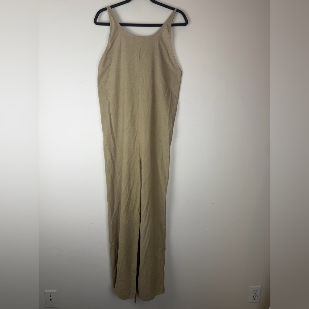 BASERANGE Otay Wild Silk Jumpsuit Tan size Small - Picture 3 of 9